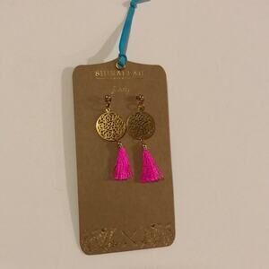 Shiraleah Chicago jewelry - Anthropologie - Bali tassel earrings in pink NEW
